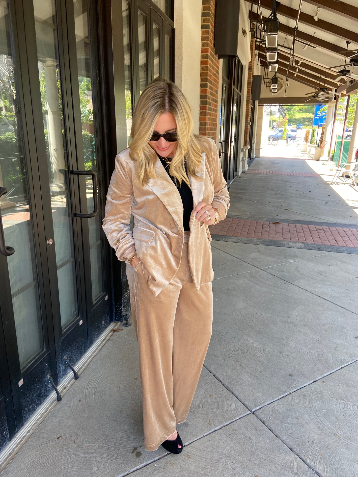 Champagne Velvet Pants