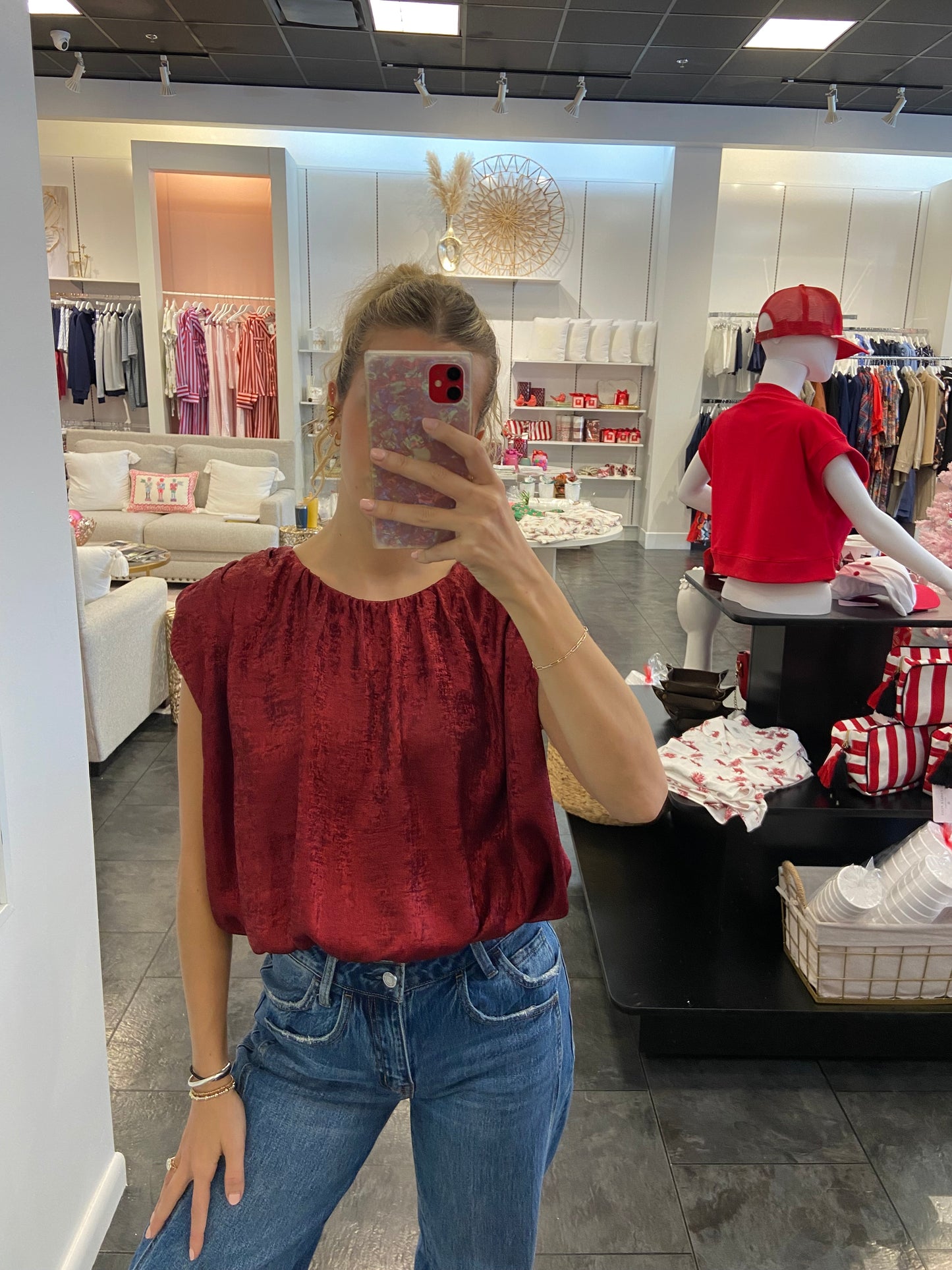 Burgundy Party Blouse