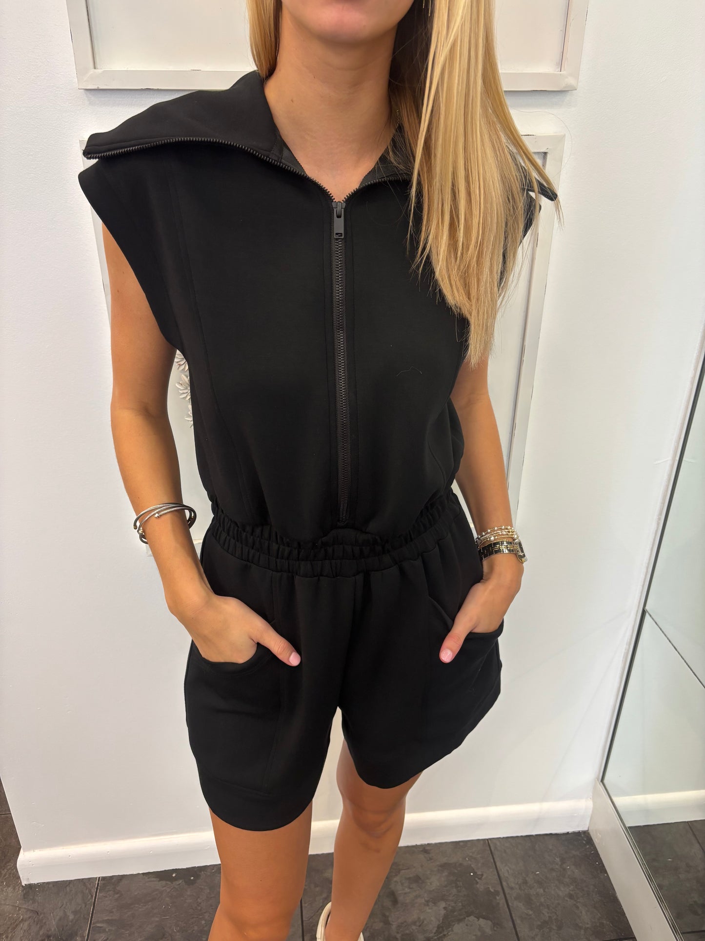 Black Shorts Sleeveless Romper