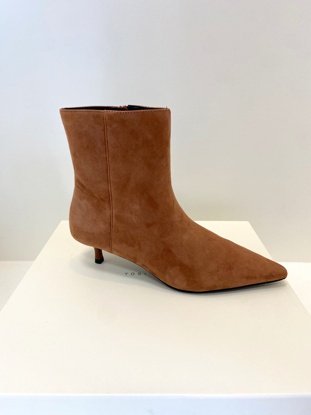 Soho Whiskey Suede Kitten Heel Bootie