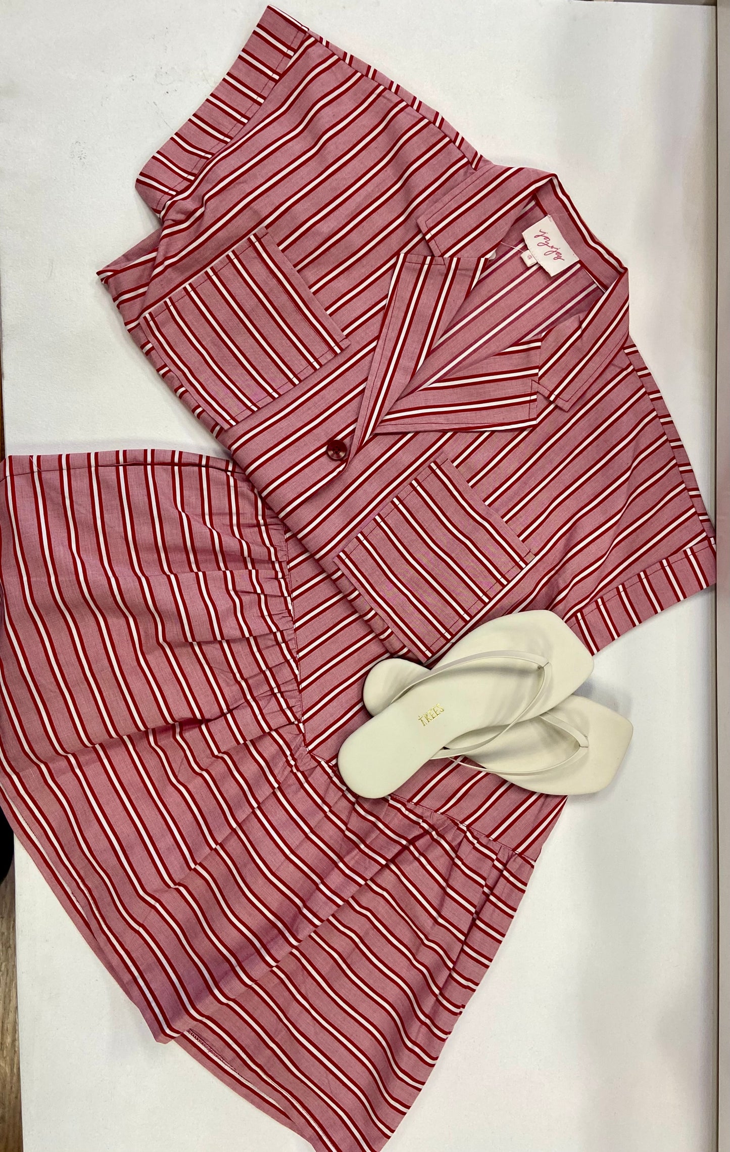 JOY JOY Red Stripe A-line Mini Skort