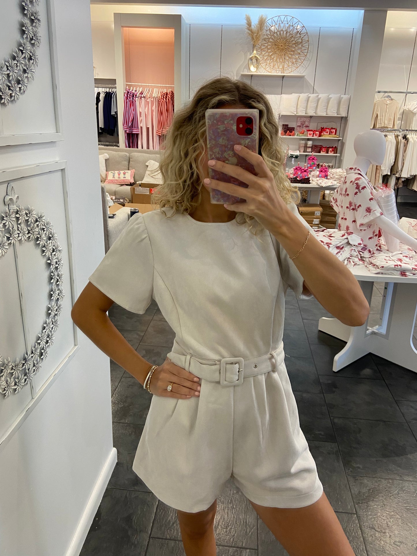 Matty P Suede Belted  Romper