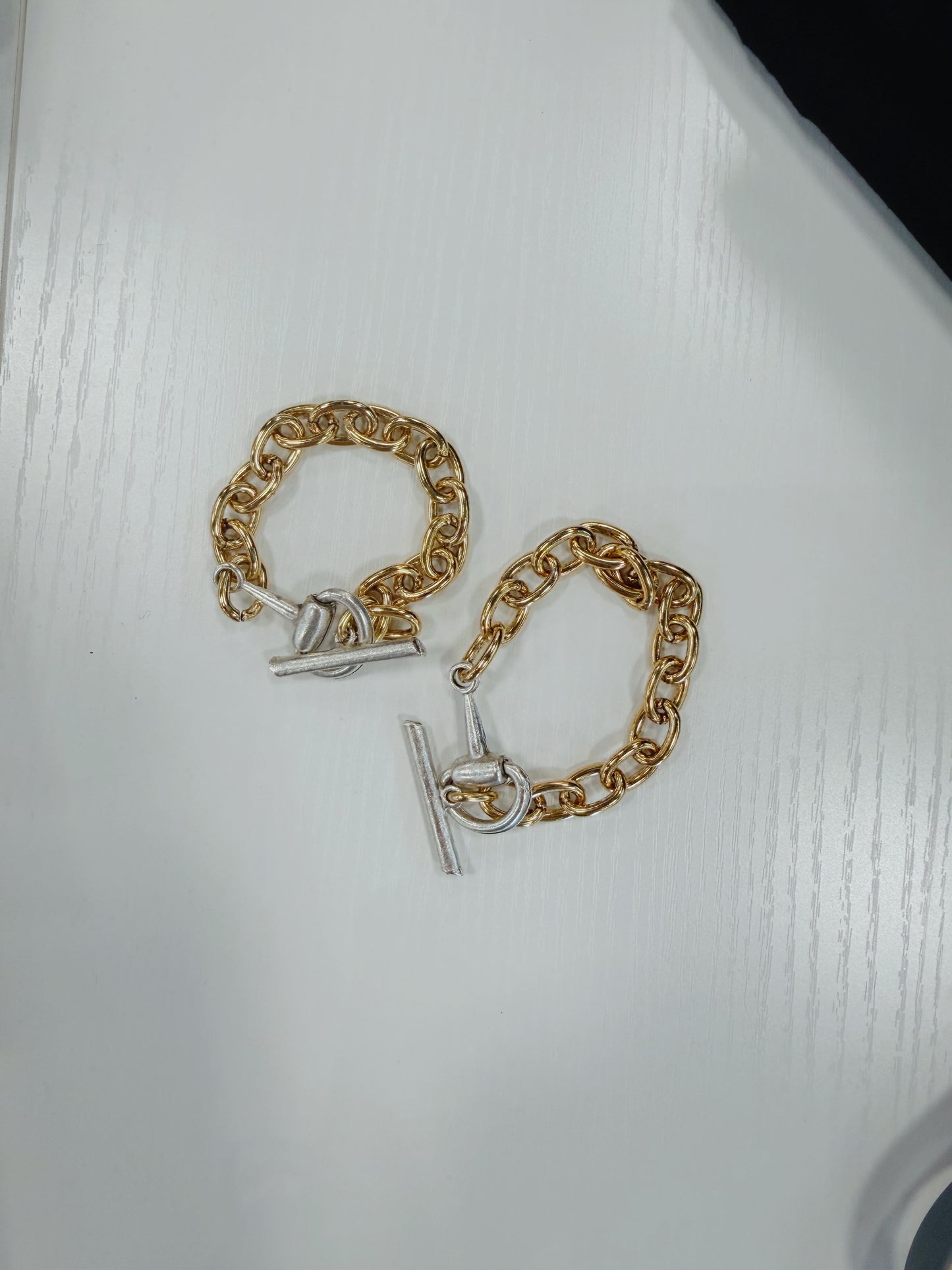 YOCHI Mixed Metal Horse Bit Bracelet