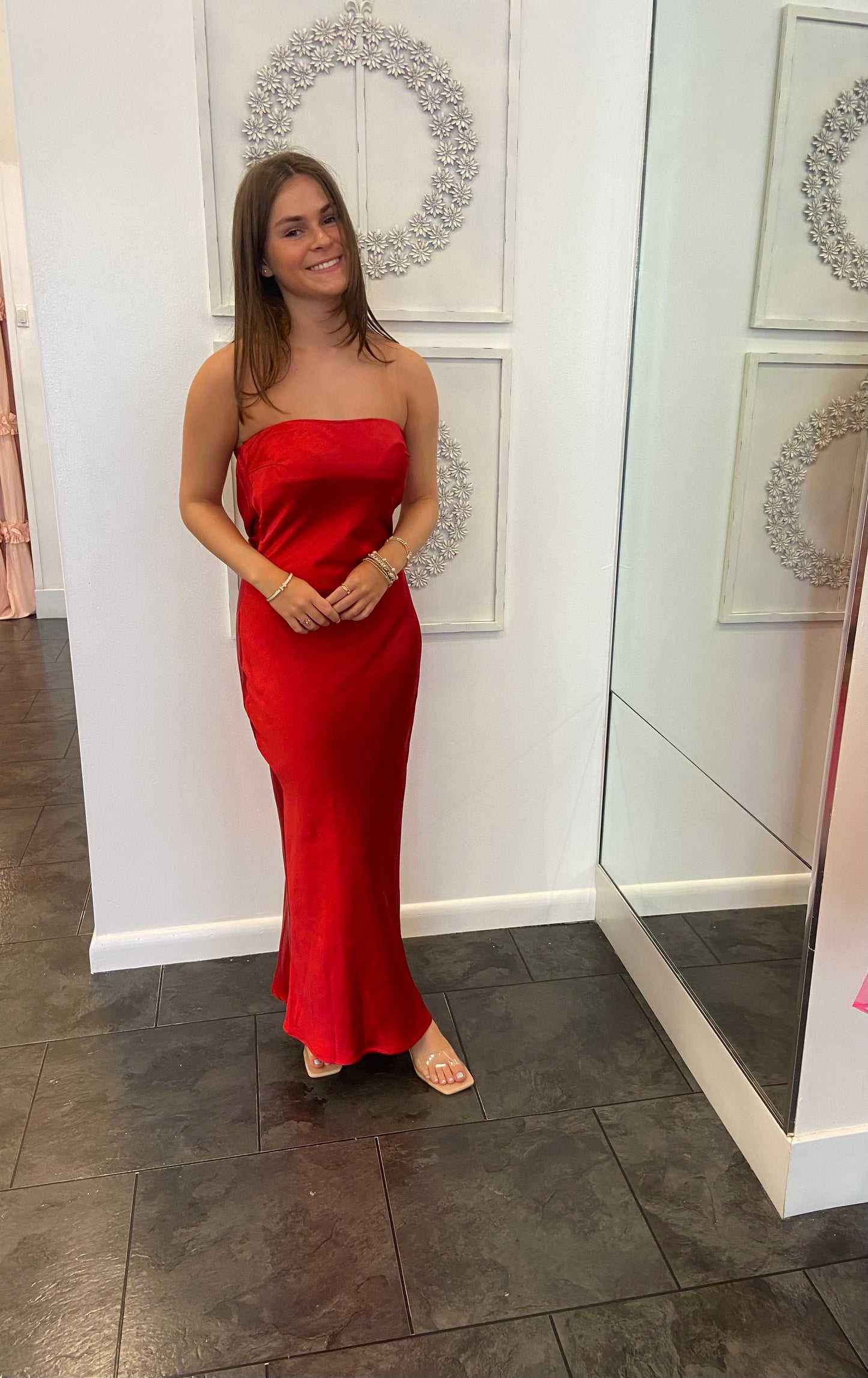 Fore Red Strapless Dress