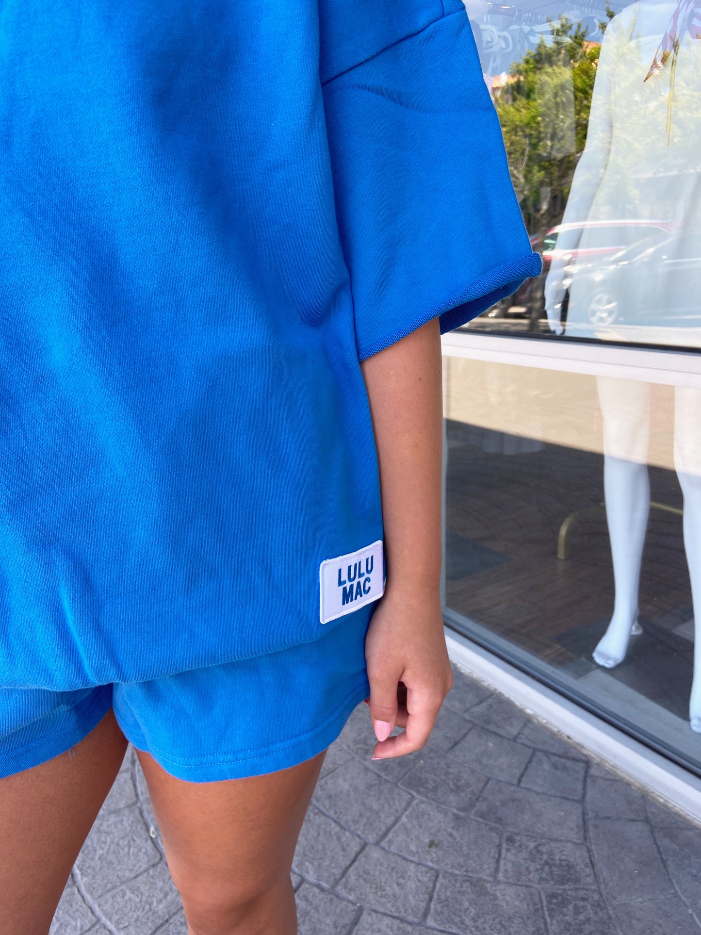 LuLu Mac Royal Blue Terry Cloth Short Sleeved Top