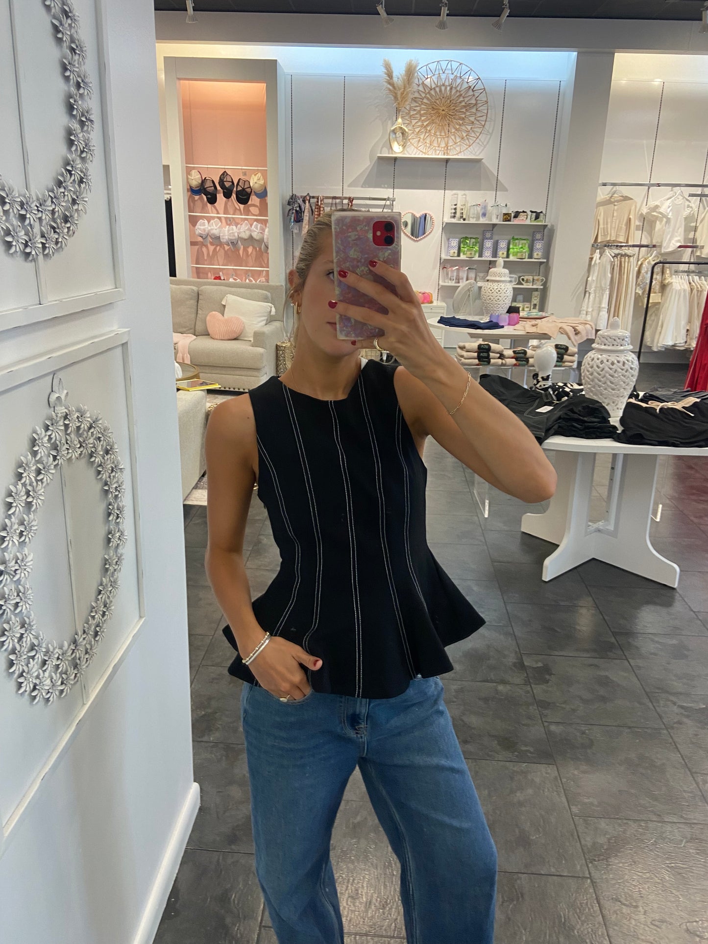 Poppy Peplum Sleeveless Top