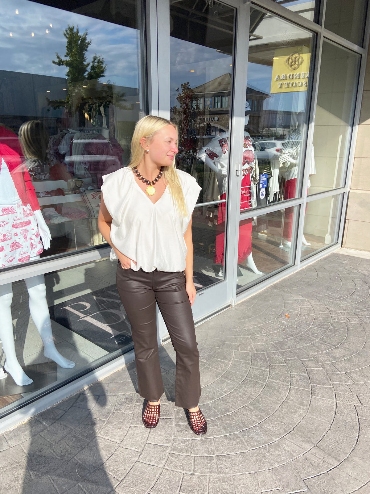 KUT Kelsey High Rise Chocolate Ankle Flaire Jean