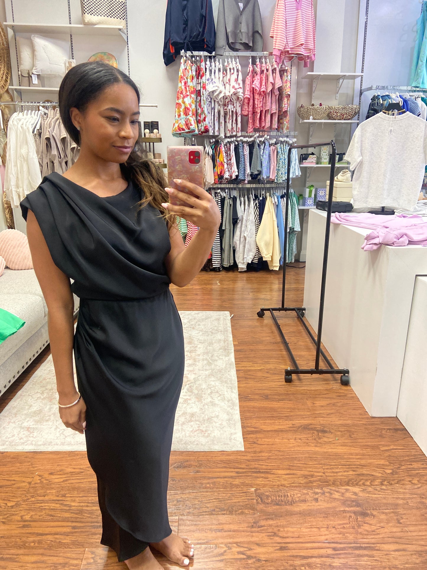 Bliss Black Silk Two Piece Skirt Set