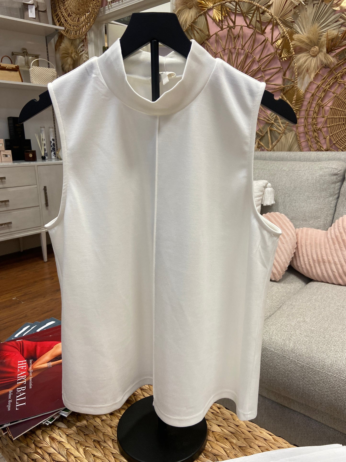 Brady Sleeveless Scuba Top - White