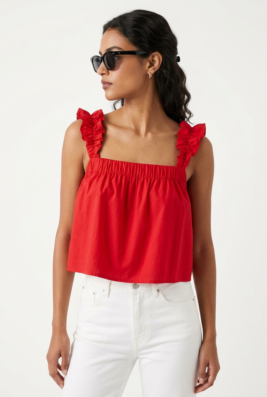 Rebecca Red Strap Blouse