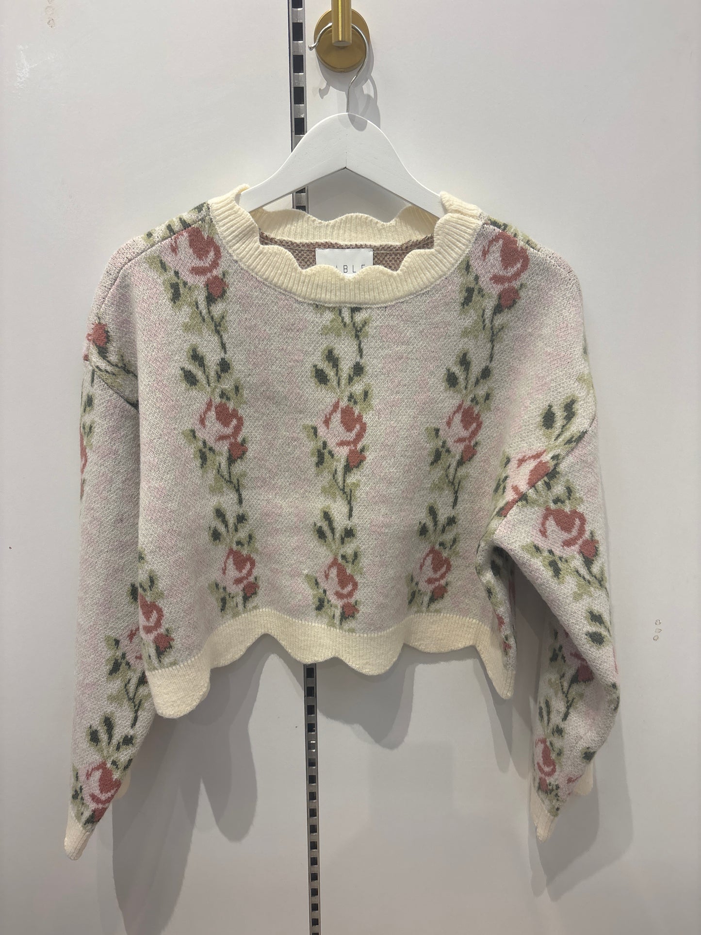 Jackie Jacquard Scallop Sweater