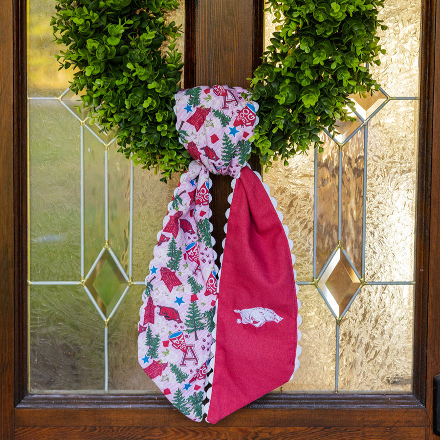 Arkansas Razorback Cotton Wreath Scaff