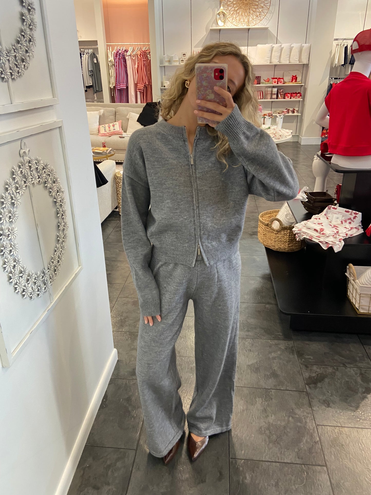 Lounge Around Knit Cardigan and Pant Set