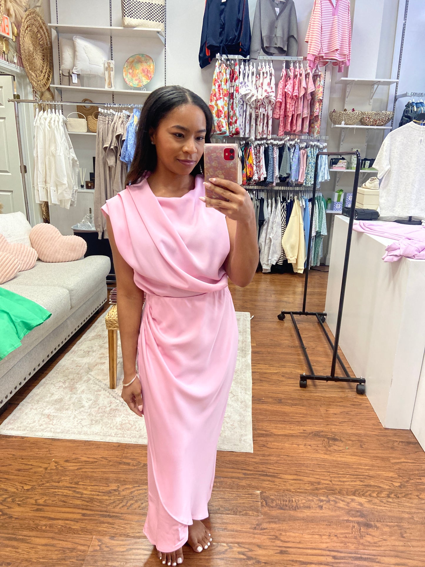 Bliss Powder Pink Silk Skirt Set