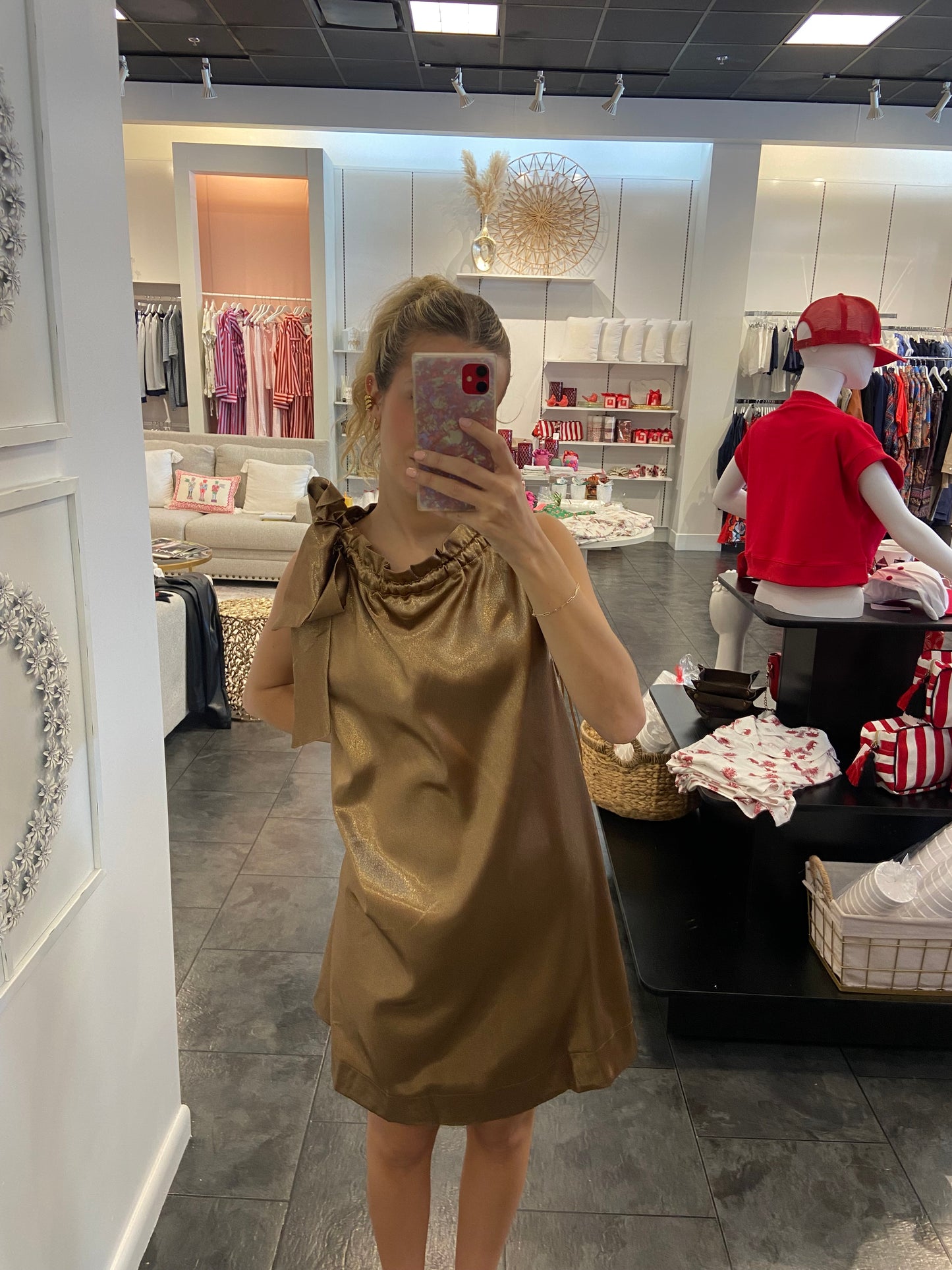 Gold Sleeveless Cocktail Dress