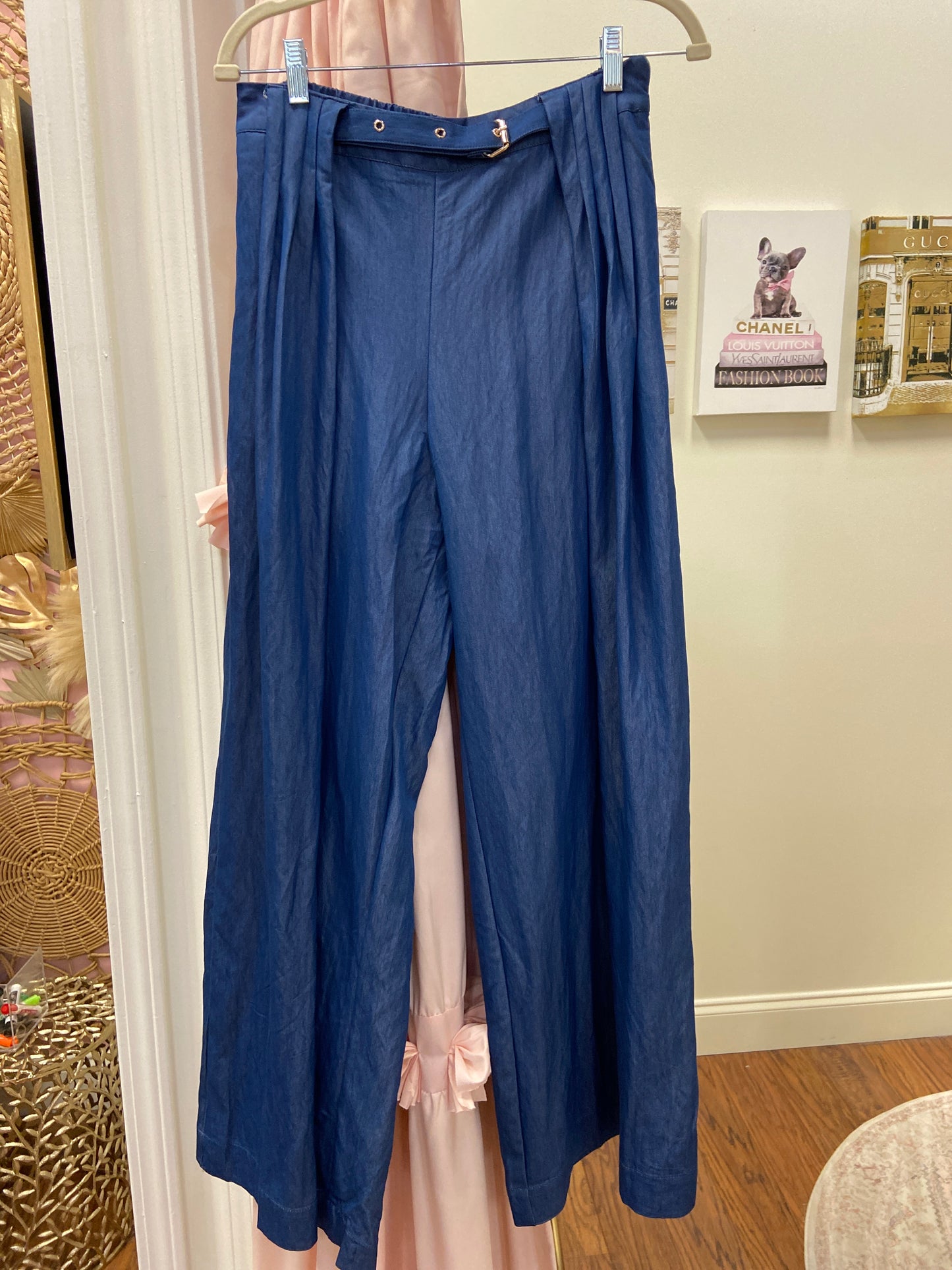 Simmons Denim Sleeveless Top and Pant Set