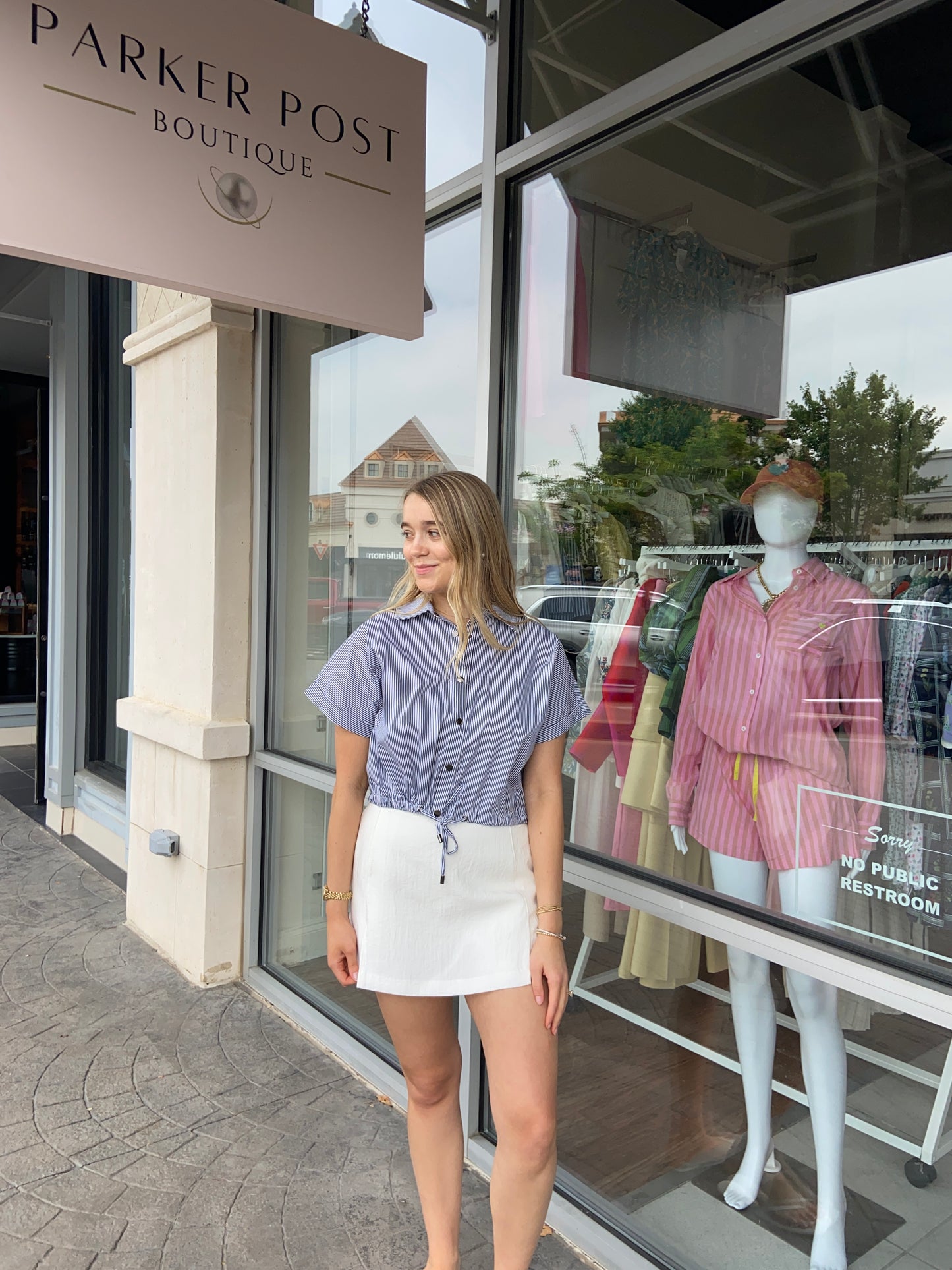 Haley White Pleated Skort
