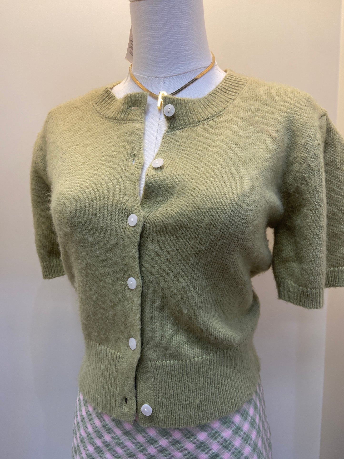 Allyson Soft Green Short Sleeved Sweater
