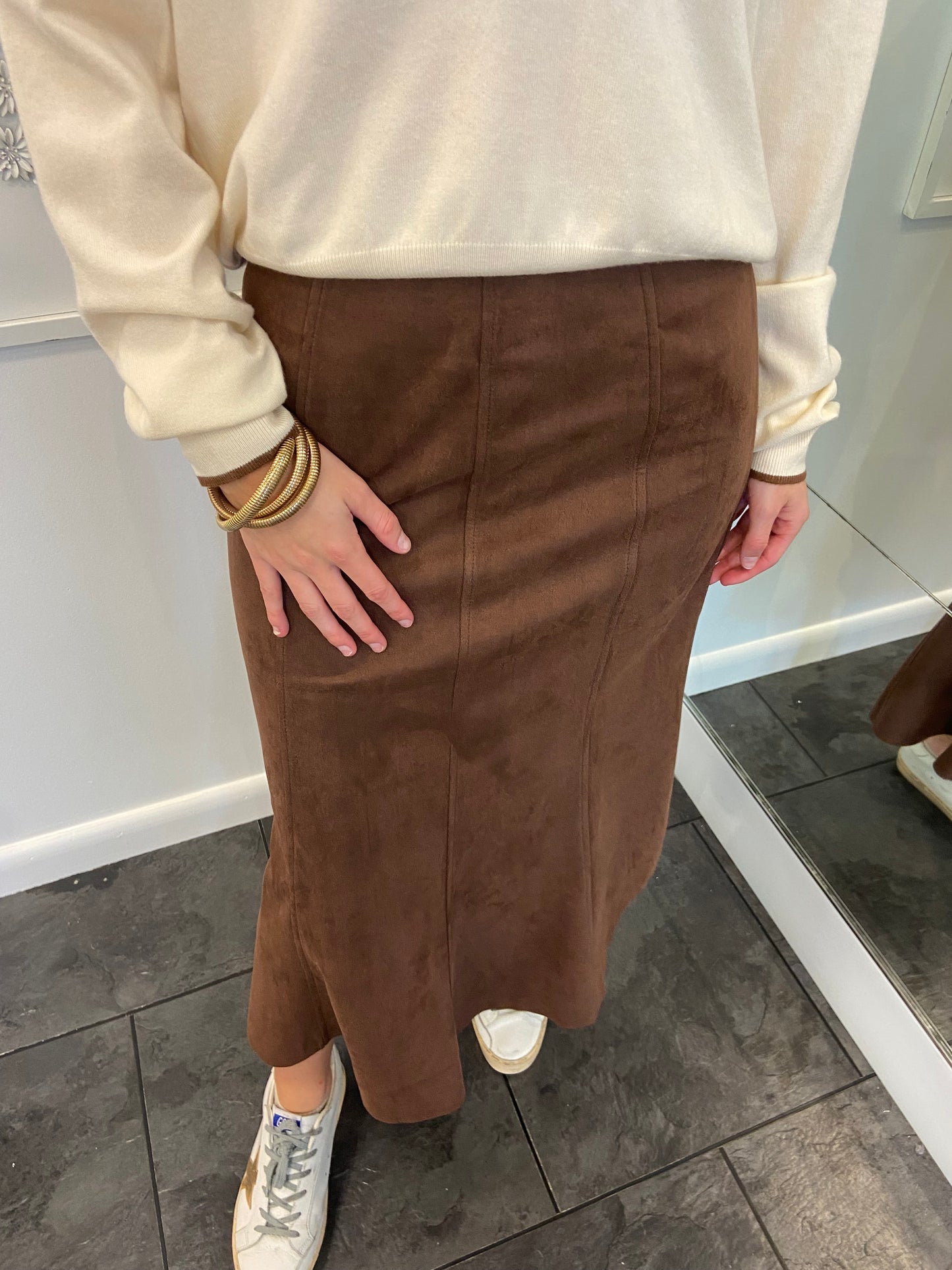 Brandy Long Suede Skirt