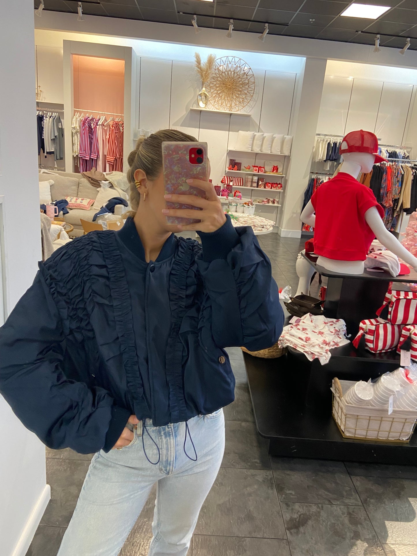 Beat "Em Ruffle Bomber Jacket