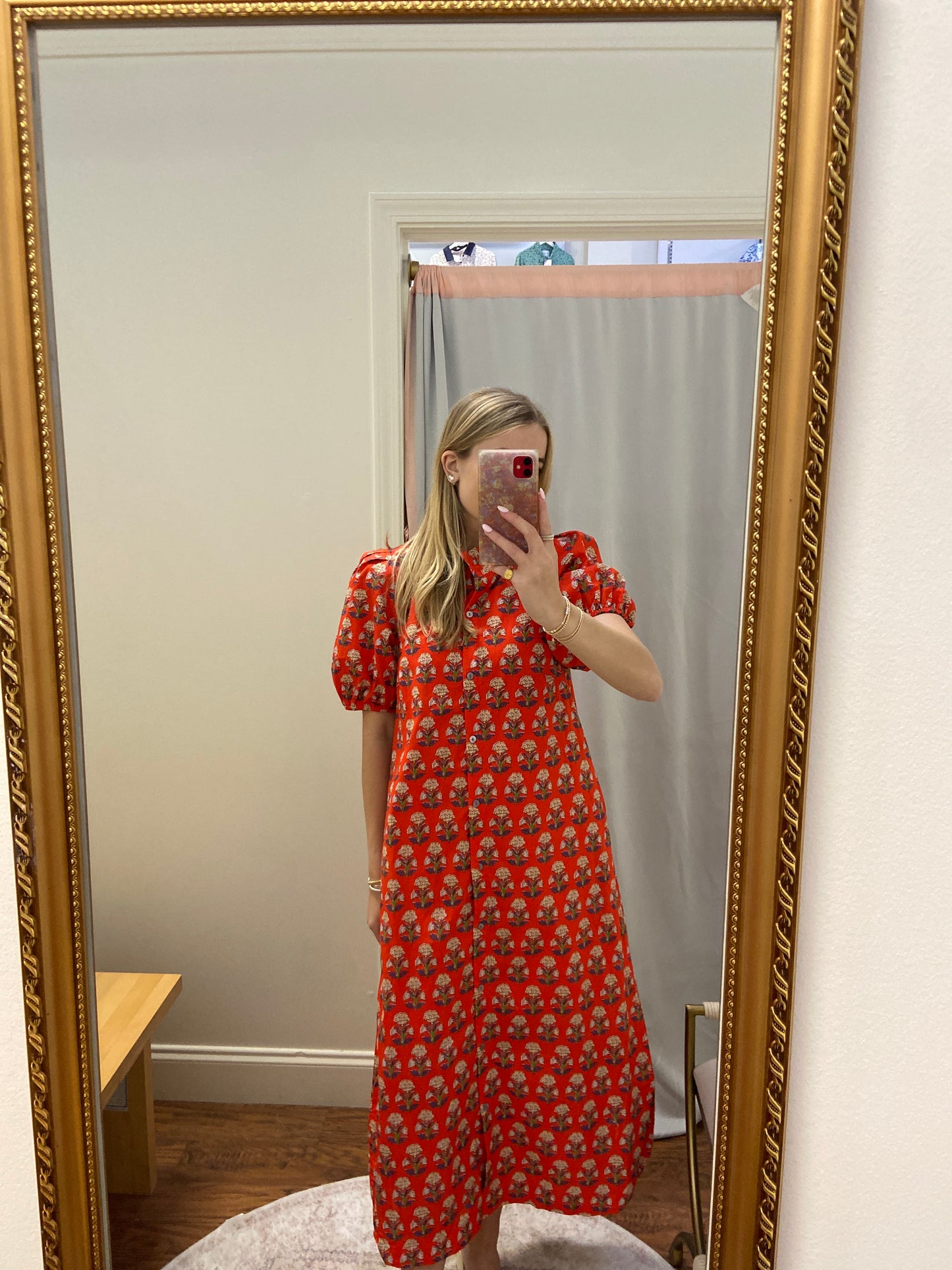 Lindsey Red Floral Maxi Dress