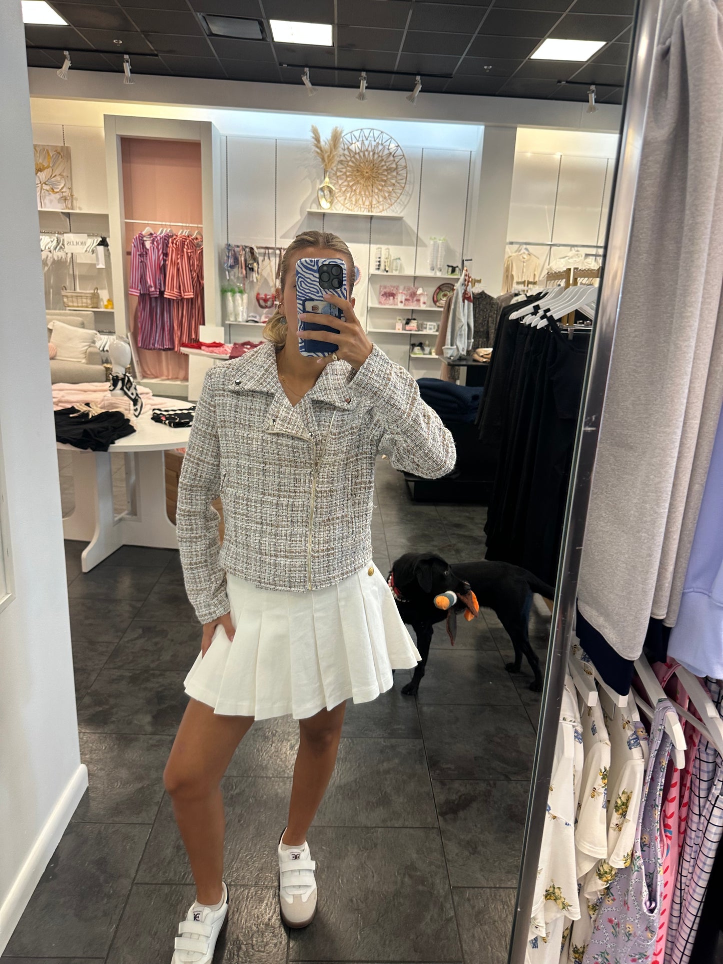 White Denim Mini Skirt