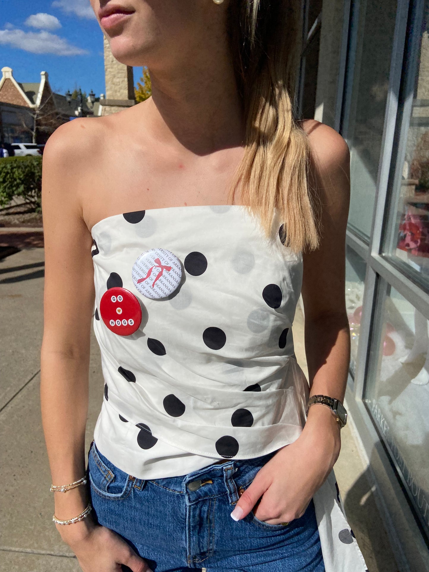 Elise Polka Dot Tube Top