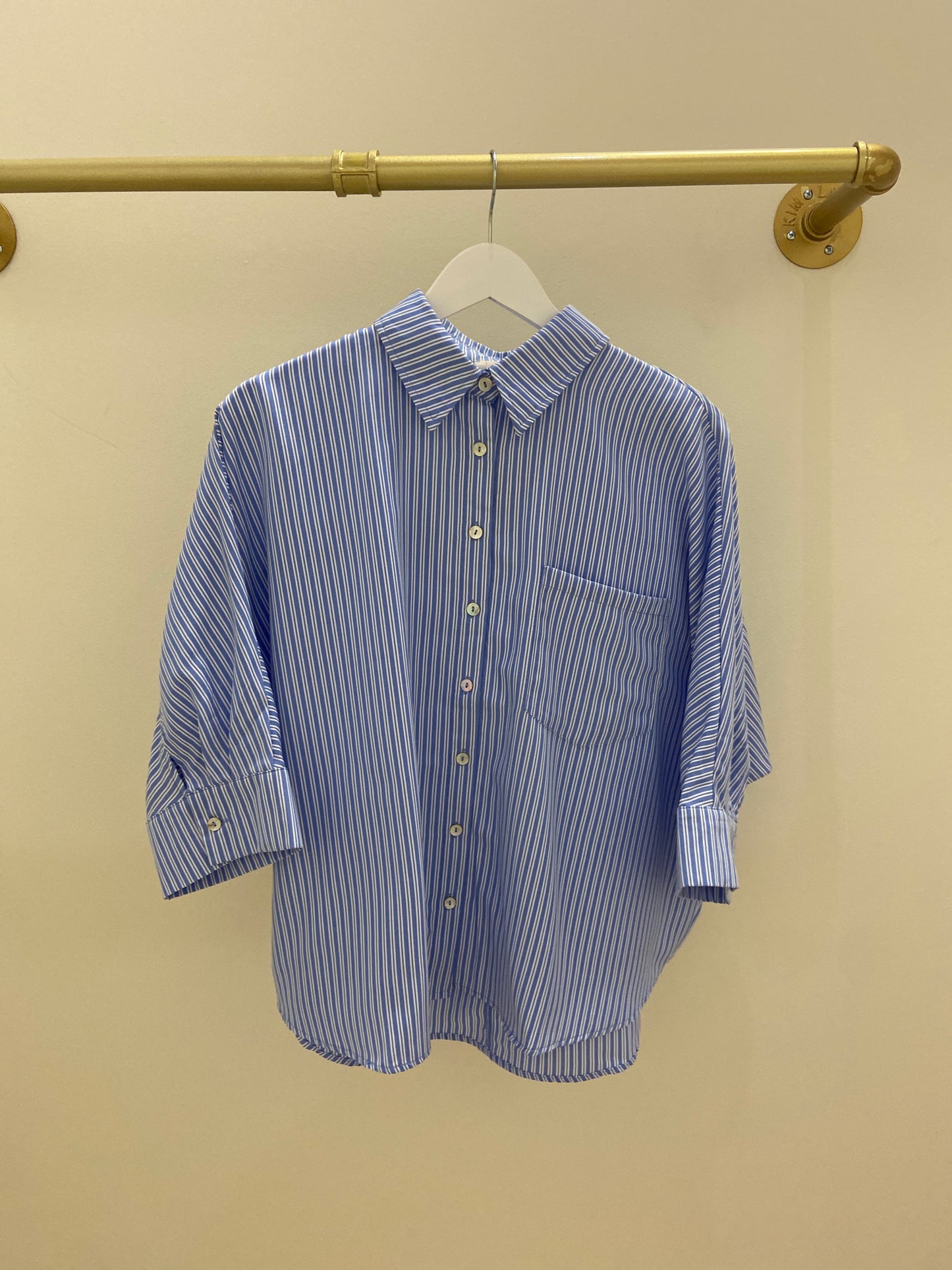 Marcy Blue/White Stripe Button Up