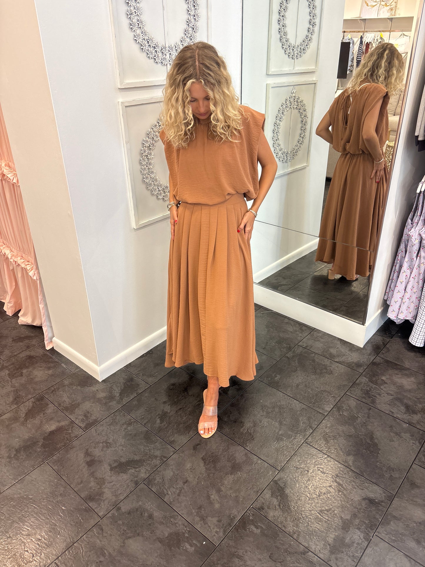 Camel Maxi Skirt