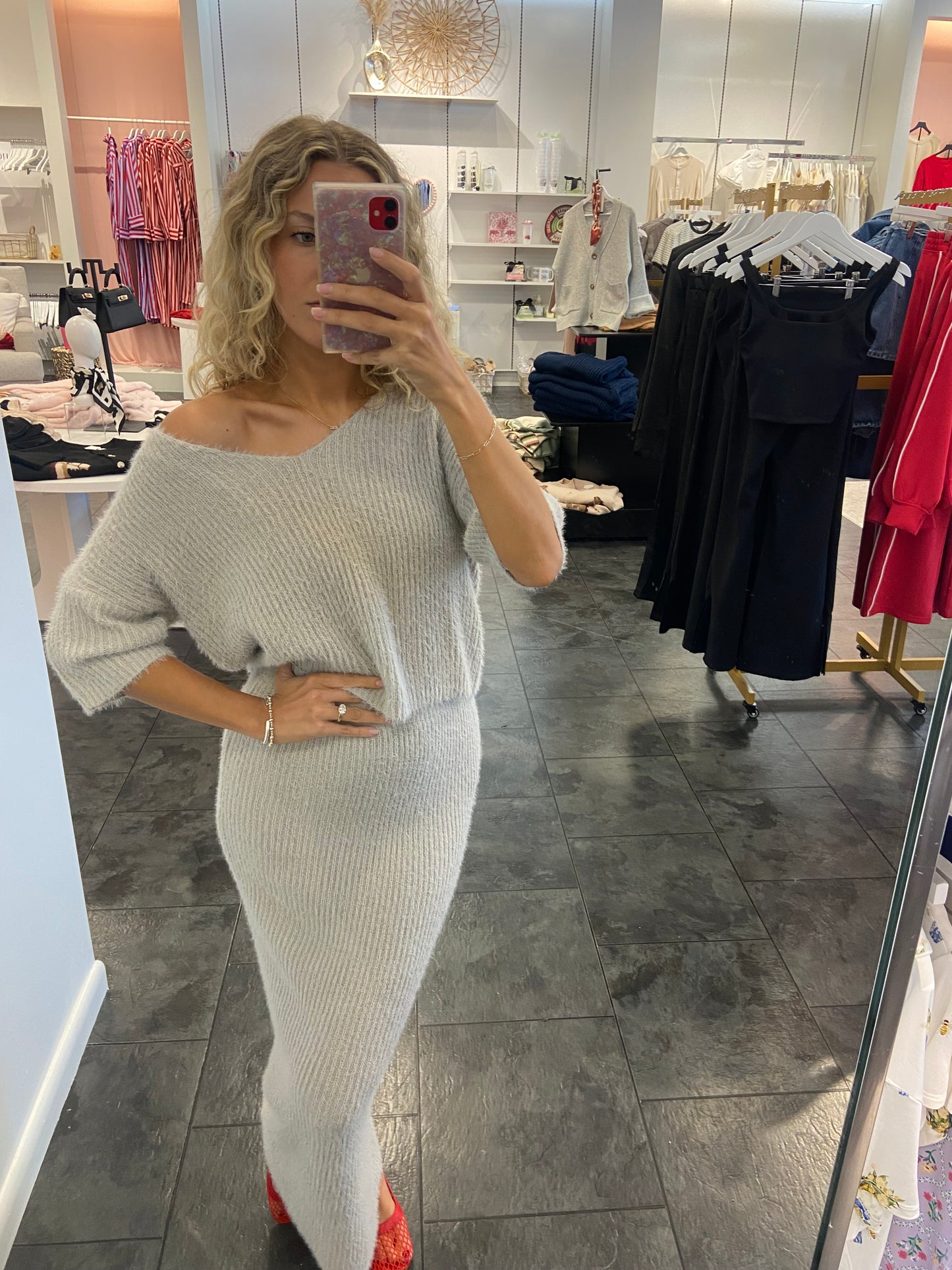 CRESCENT June Fuzzy Two Piece Skirt Set