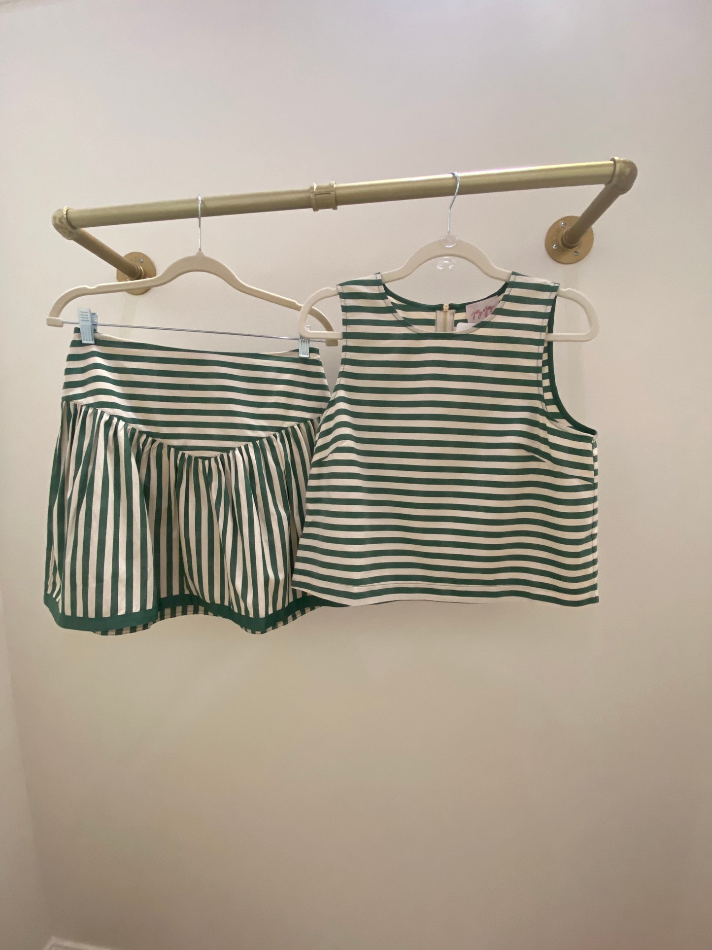 JOY JOY Grinch Stripe Skirt Set