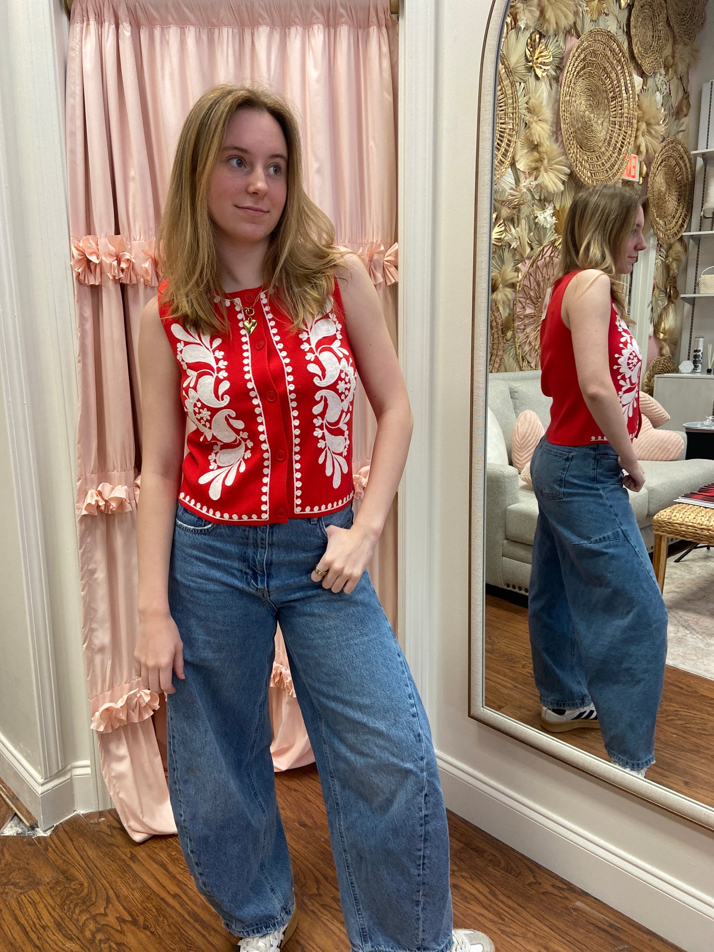Elaina Embroidered Vest Top