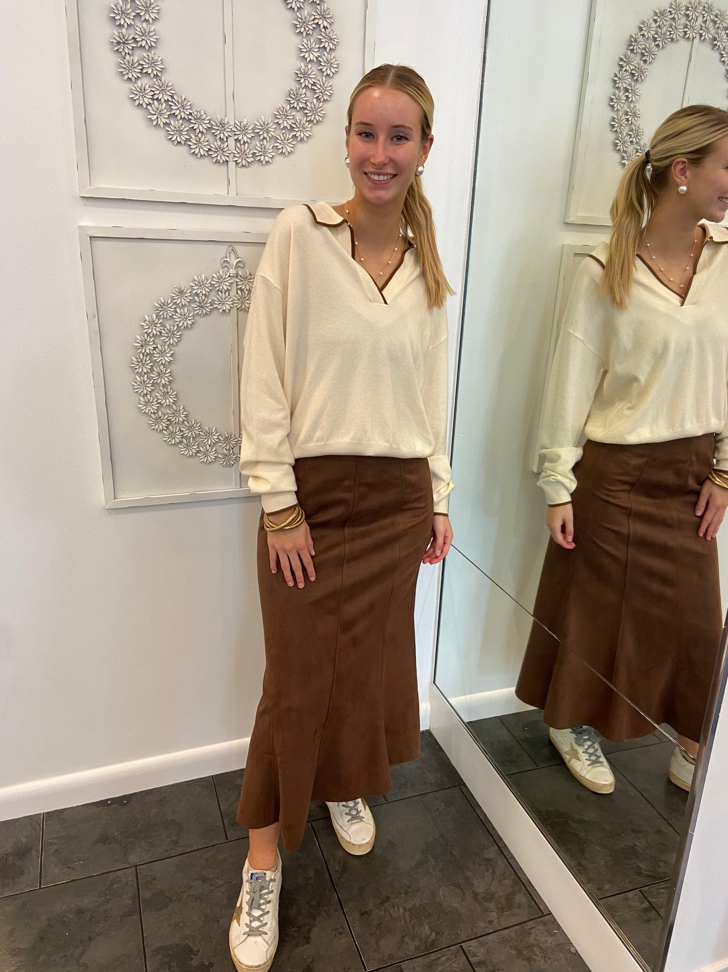 Brandy Long Suede Skirt