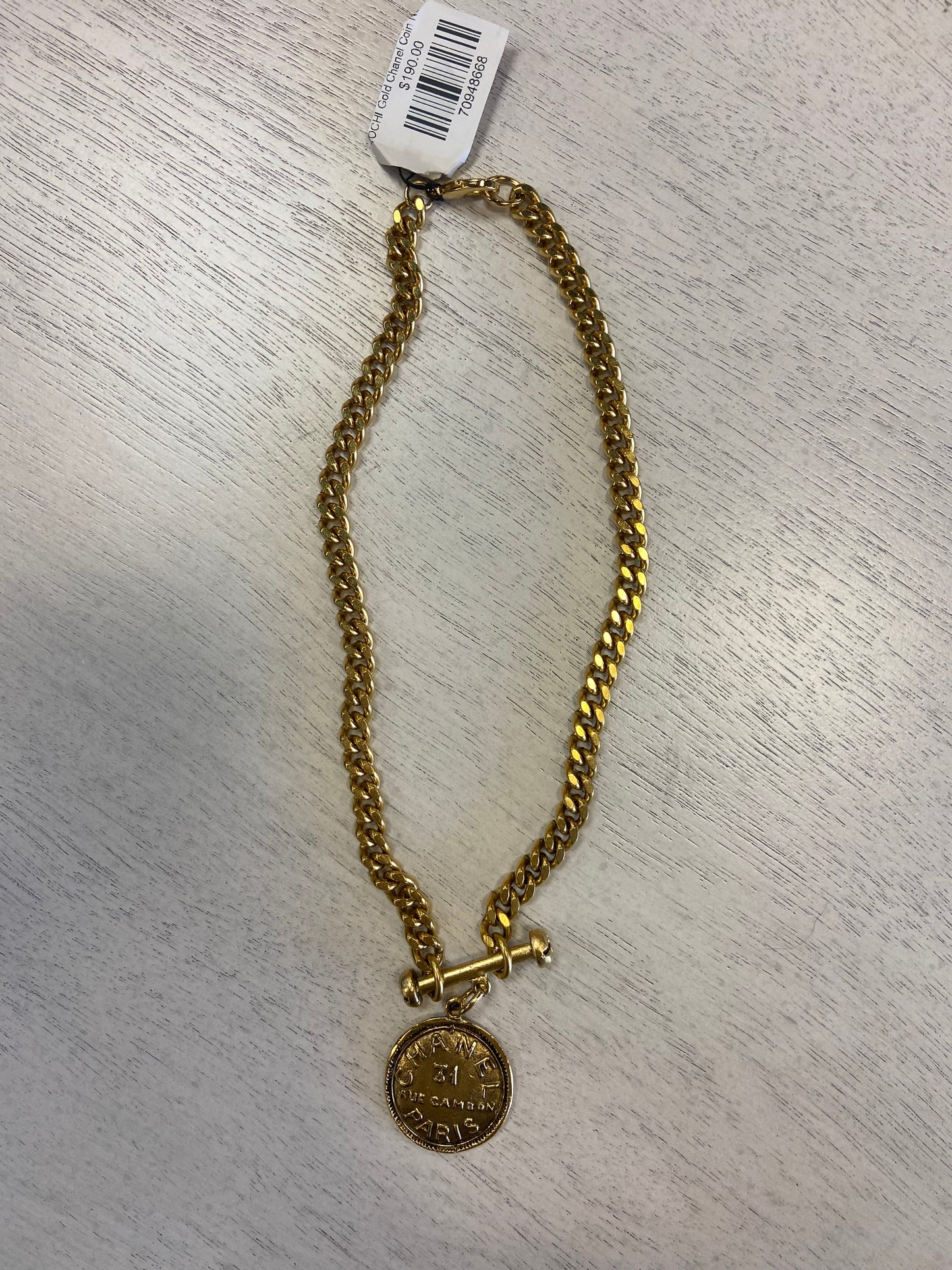 YOCHI Gold Chanel Coin Necklace