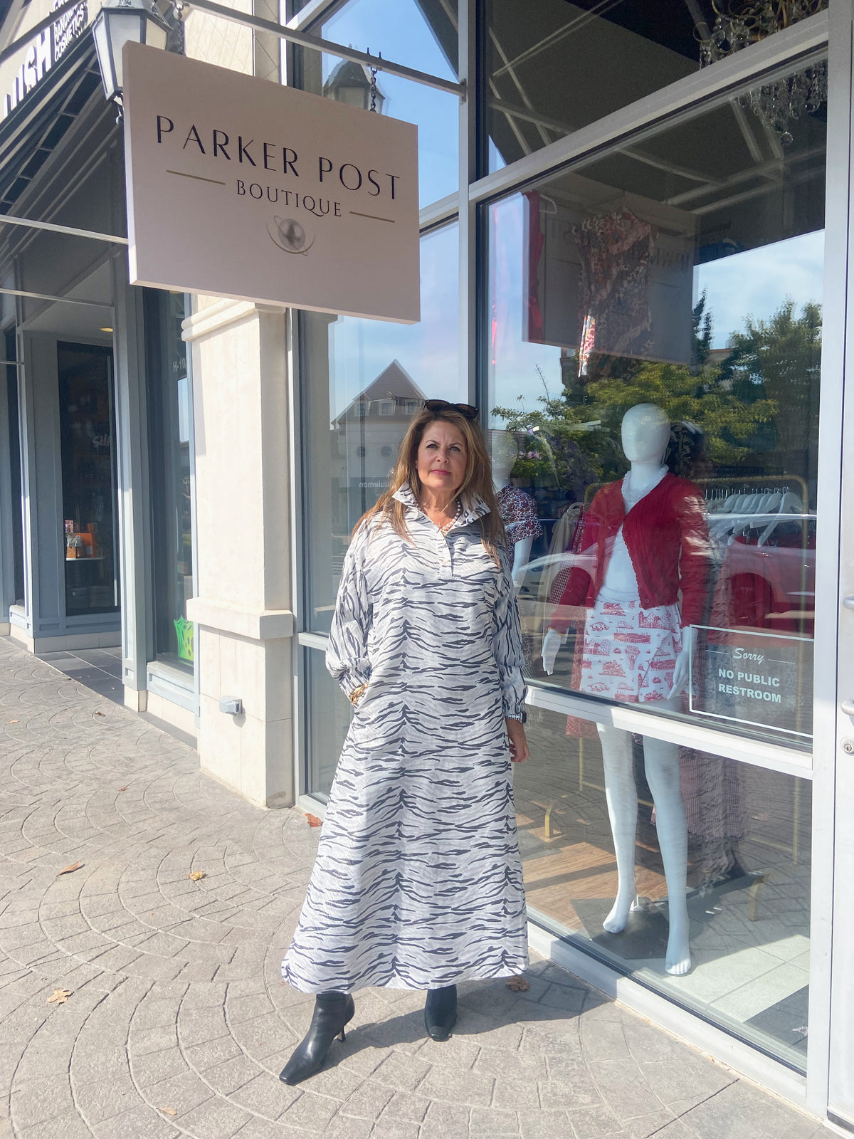 EMILY MCCARTHY Wild Marble Long-Sleeve Poppy Maxi Dress