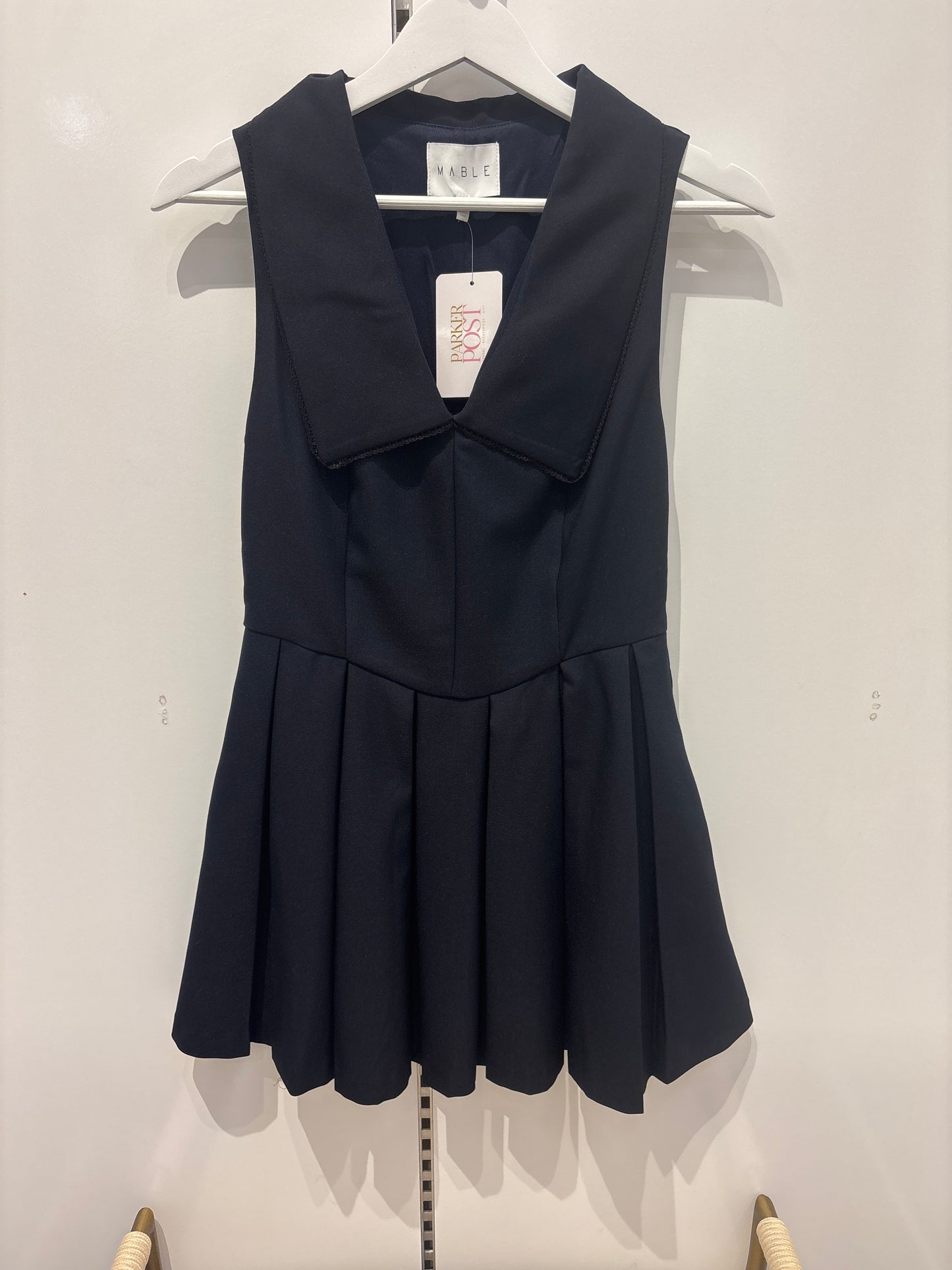 Prep Star Pleated Mini Dress with Collar