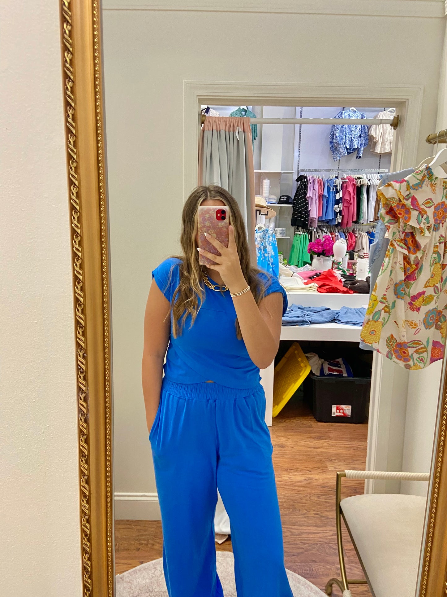 Ocean Blue Pullover Top and Pant Set