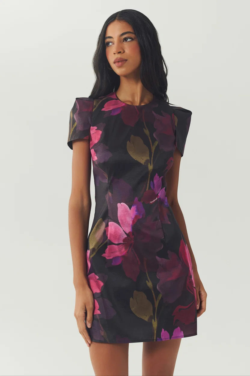 HUTCH Black Multi Bryce Mini Dress