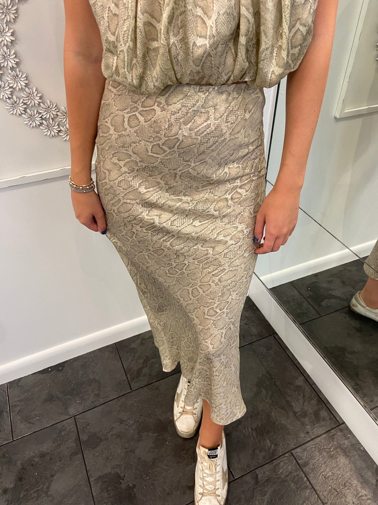 Snake Print Skirt