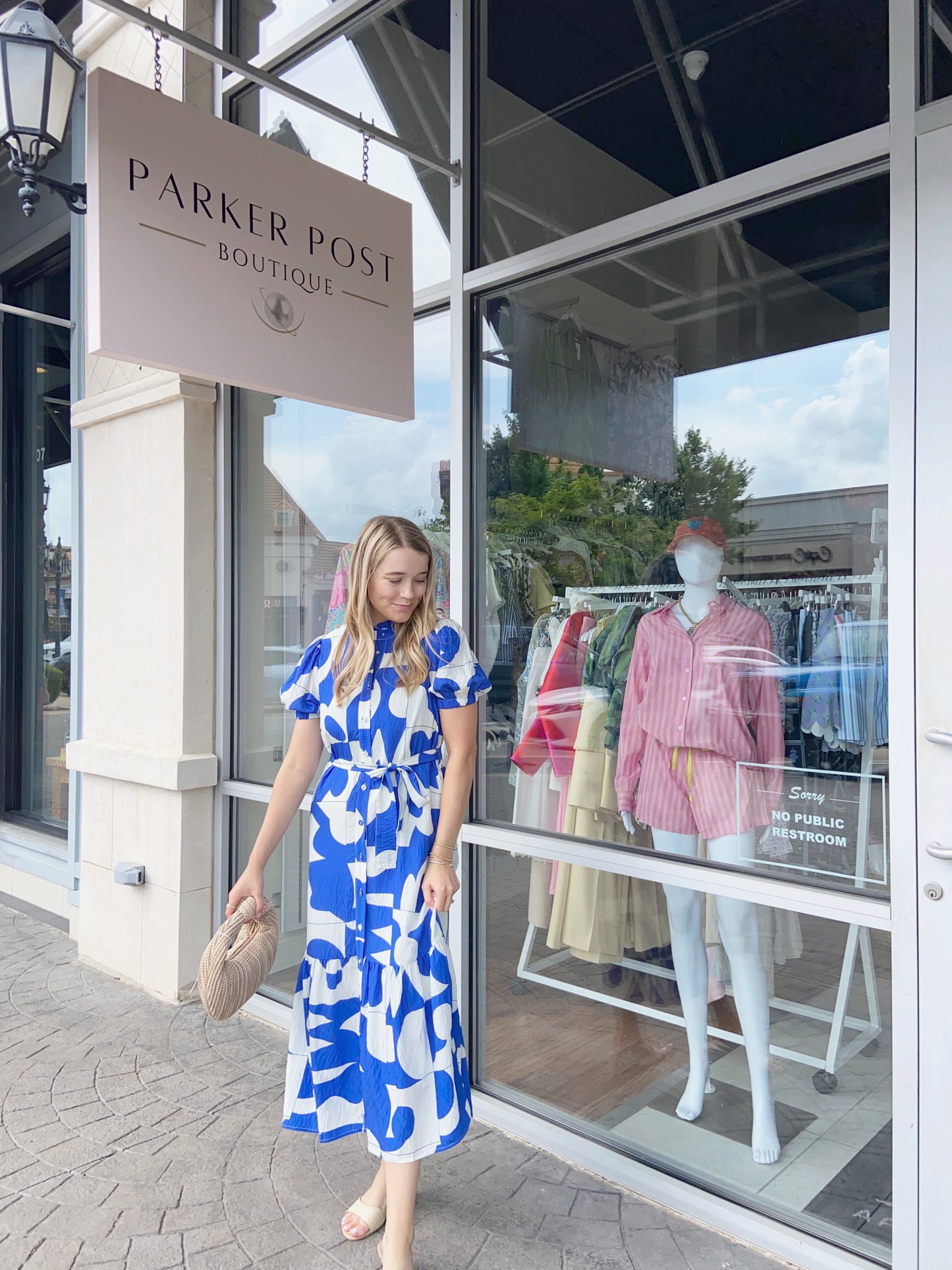 Key Largo Royal Blue and White Maxi Dress
