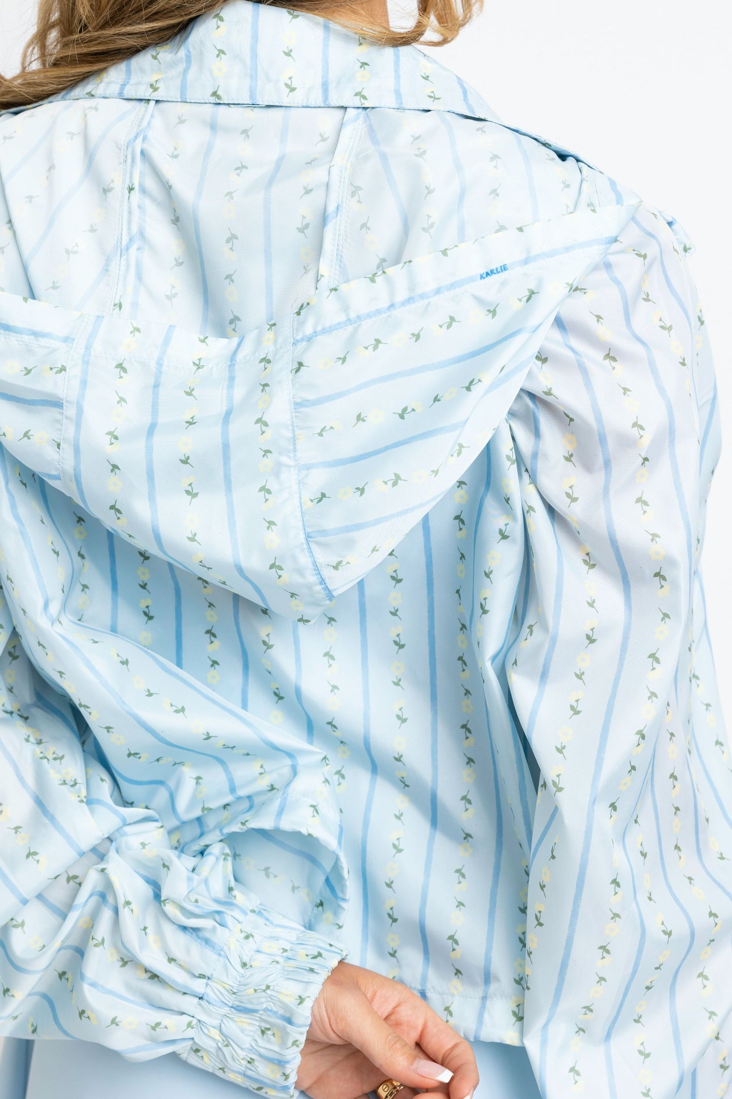 KARLIE Floral Stripe Weekend Hooded Jacket