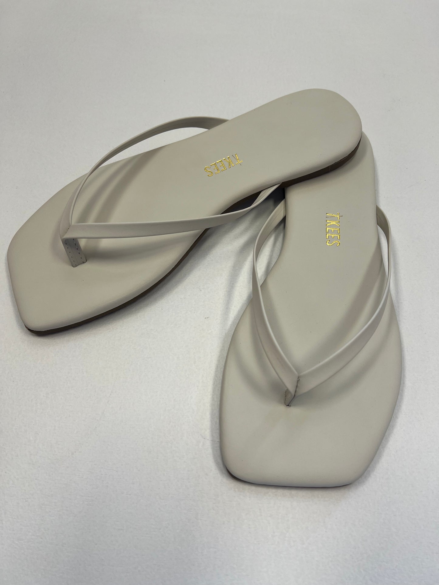 TKEES Square Toe Cream Flip Flop