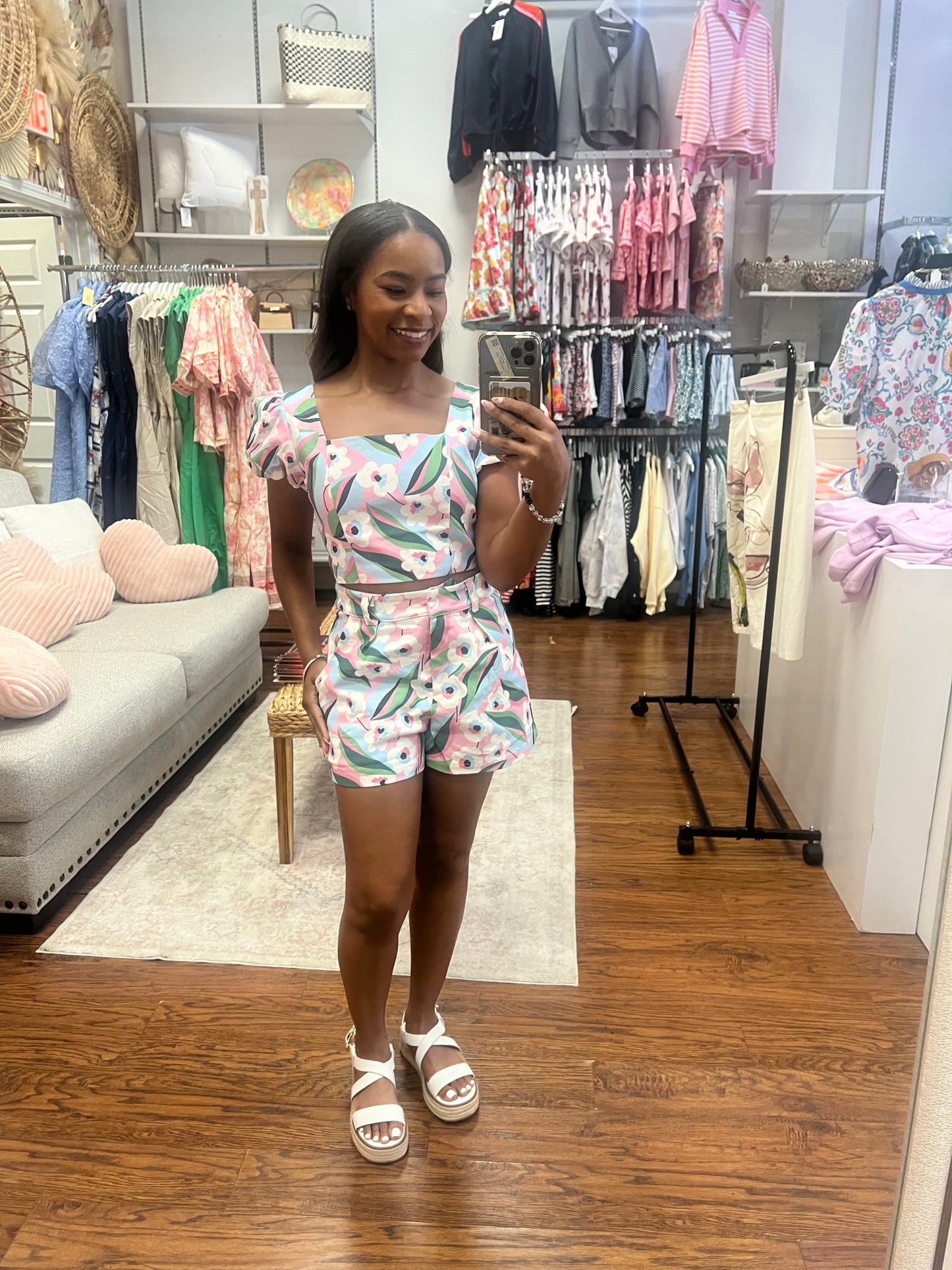 Duff Pink Multi Short Set