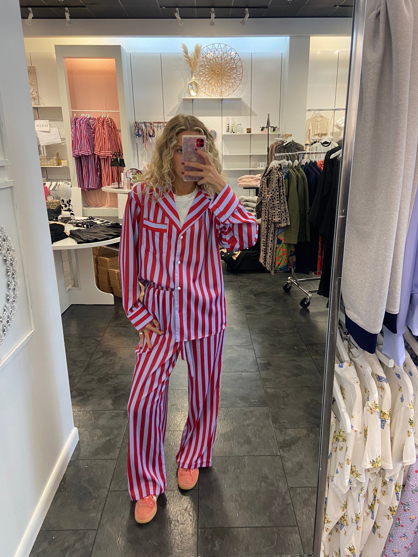 Lilac Stripped Pajama Pants Set
