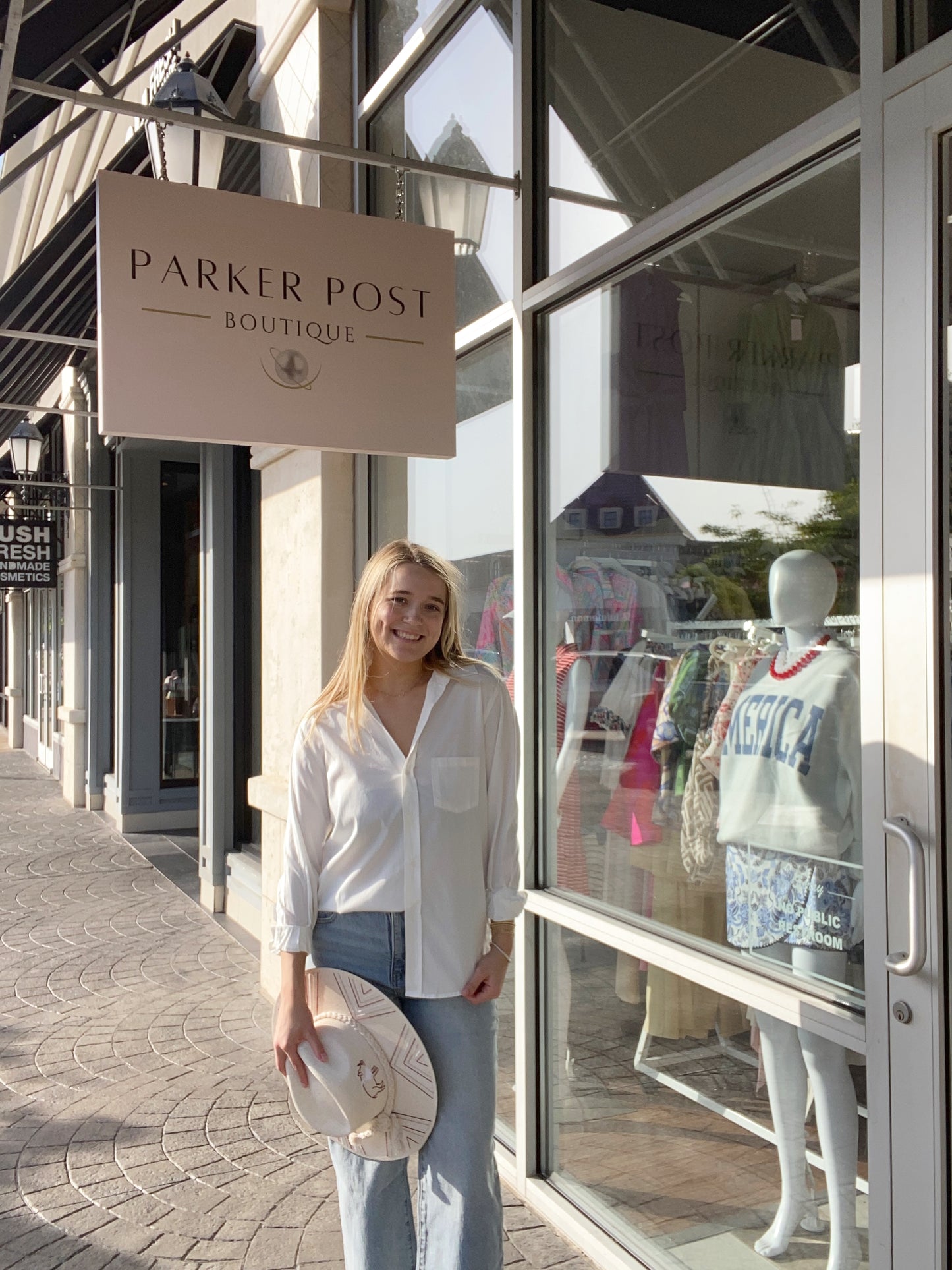Dear John White Galina Button Down Top
