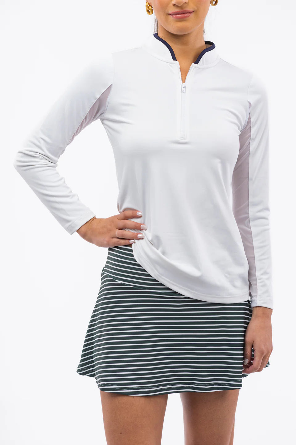 SMITH & QUINN Reese Rosemary Green Stripe Skort