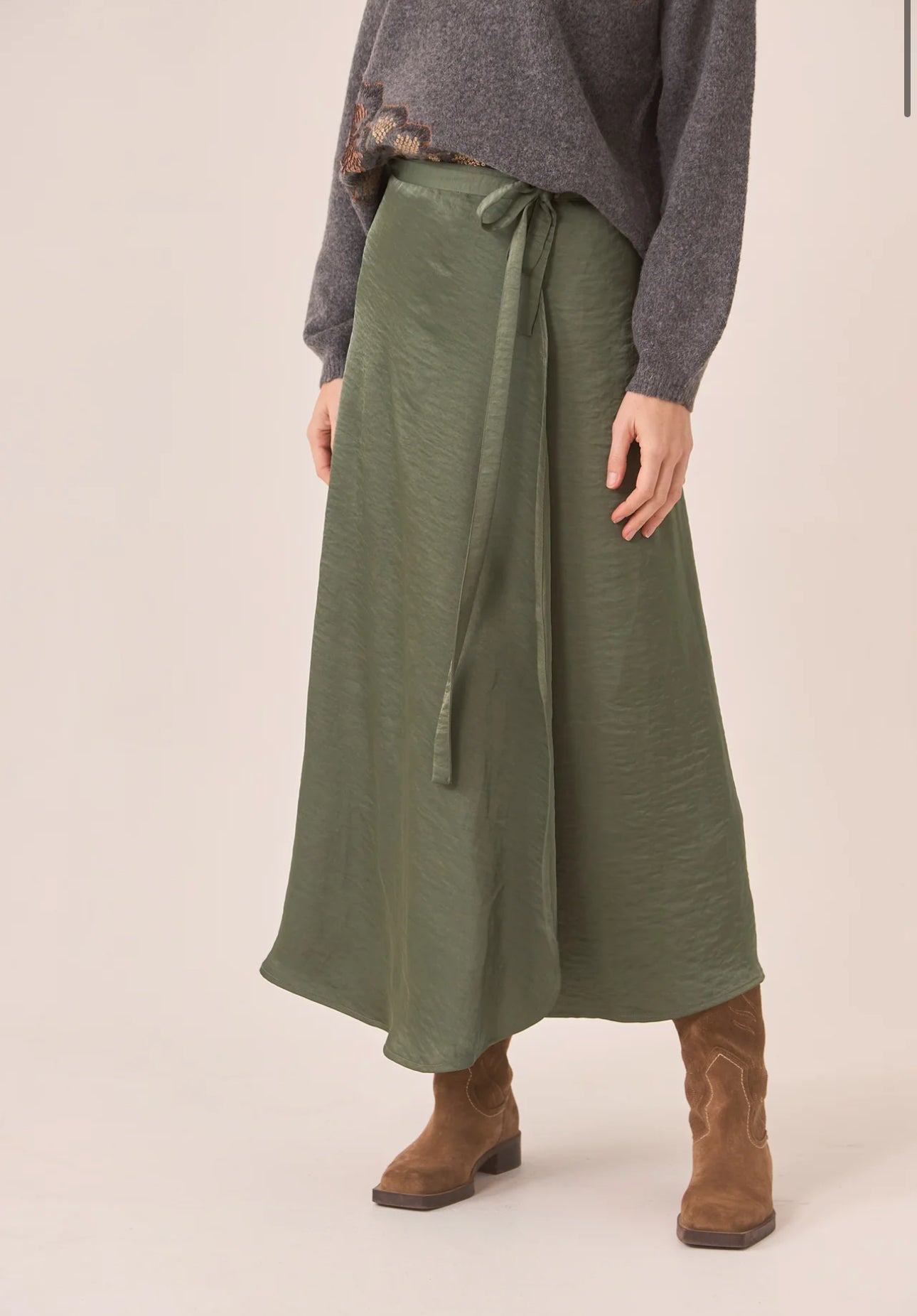 Passion Long Satin Cross Skirt