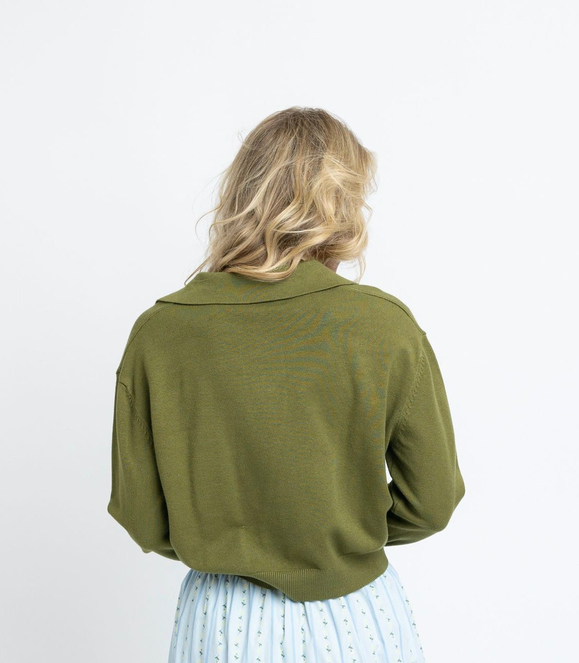 Karlie Olive V-Neck Collar Sweater