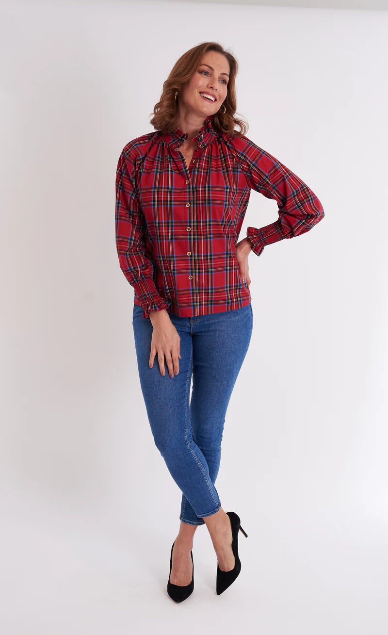 CK BRADLEY Frau - Royal Stewart Red Plaid Blouse
