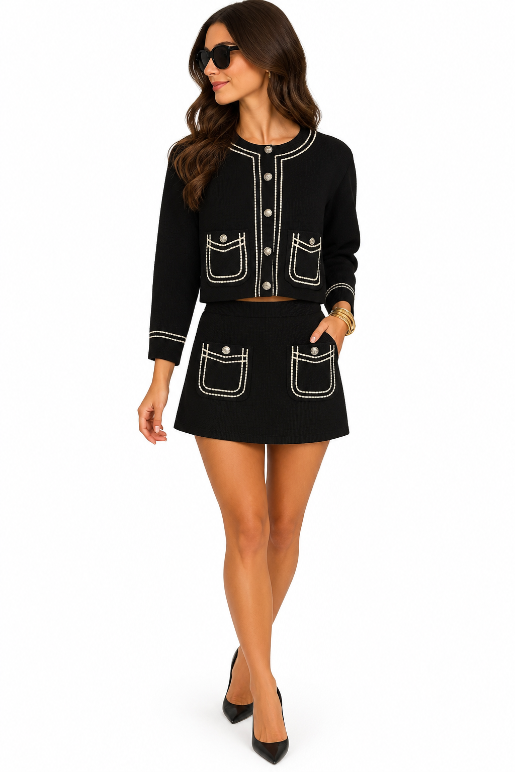 The Eleanor Black Jacket and Skirt Set